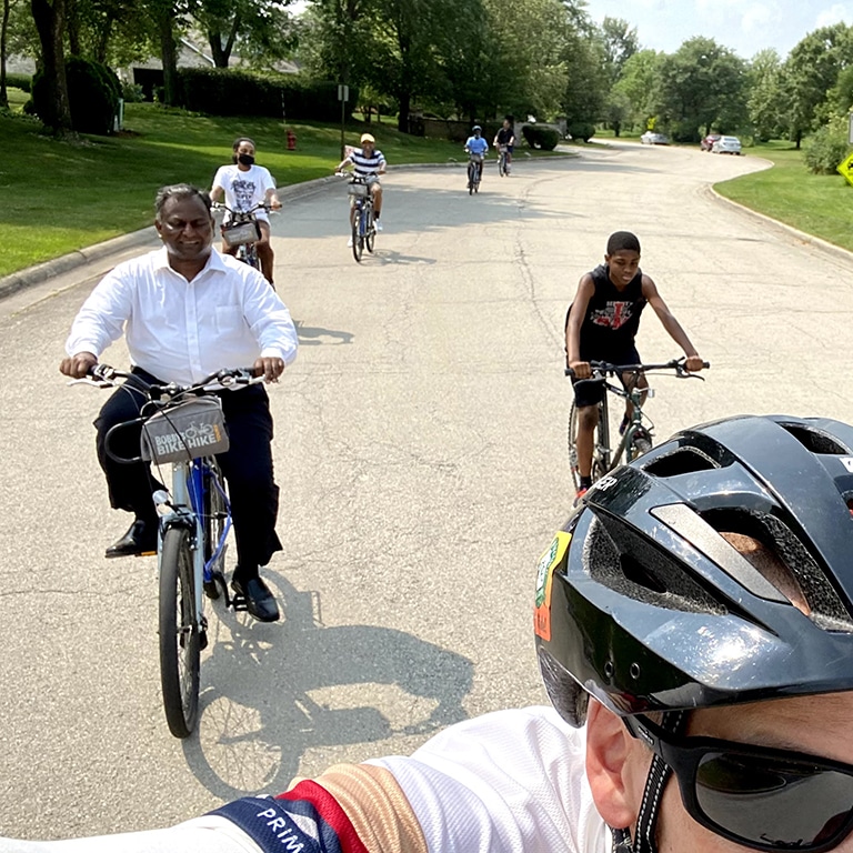 Pastor Singh is all smiles during the 2021 Bicycle Pilgrimage