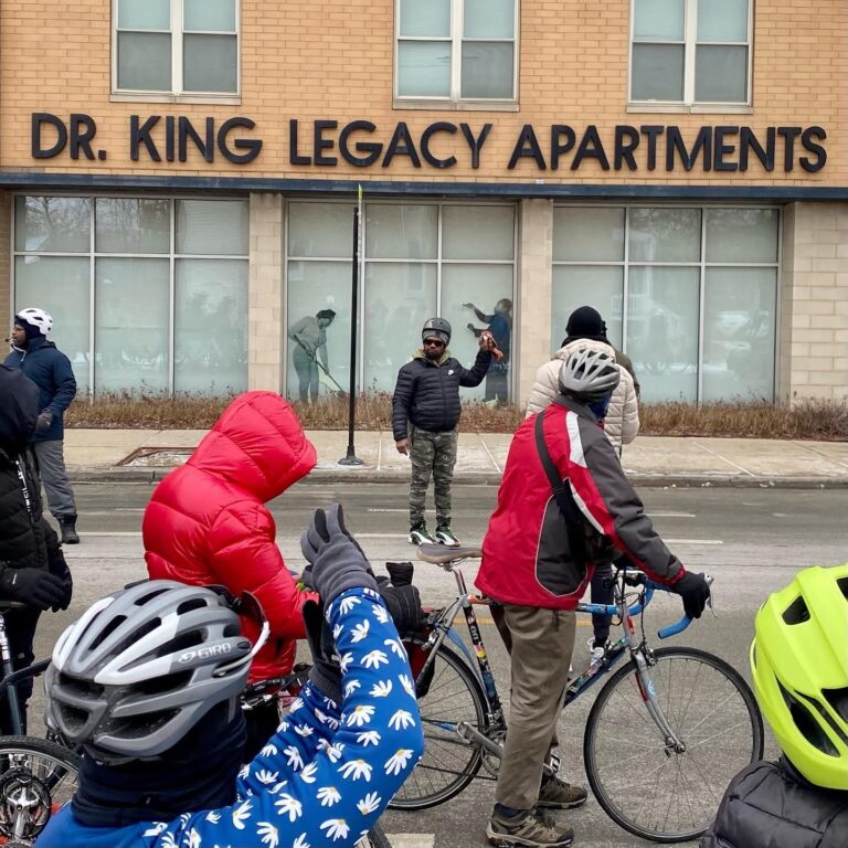 A stop during the North Lawndale Racial Justice Ride