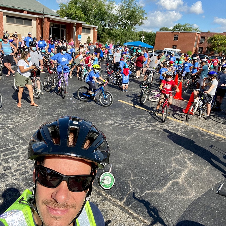 All smiles at the start of Ride with D45