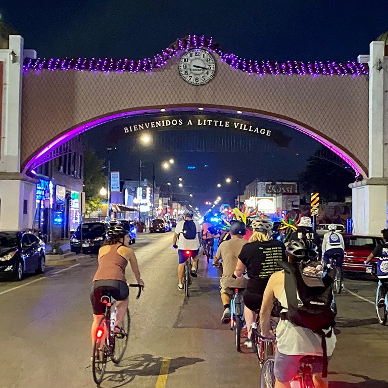 Riding through Little Village during the 2021 Street Love Ride